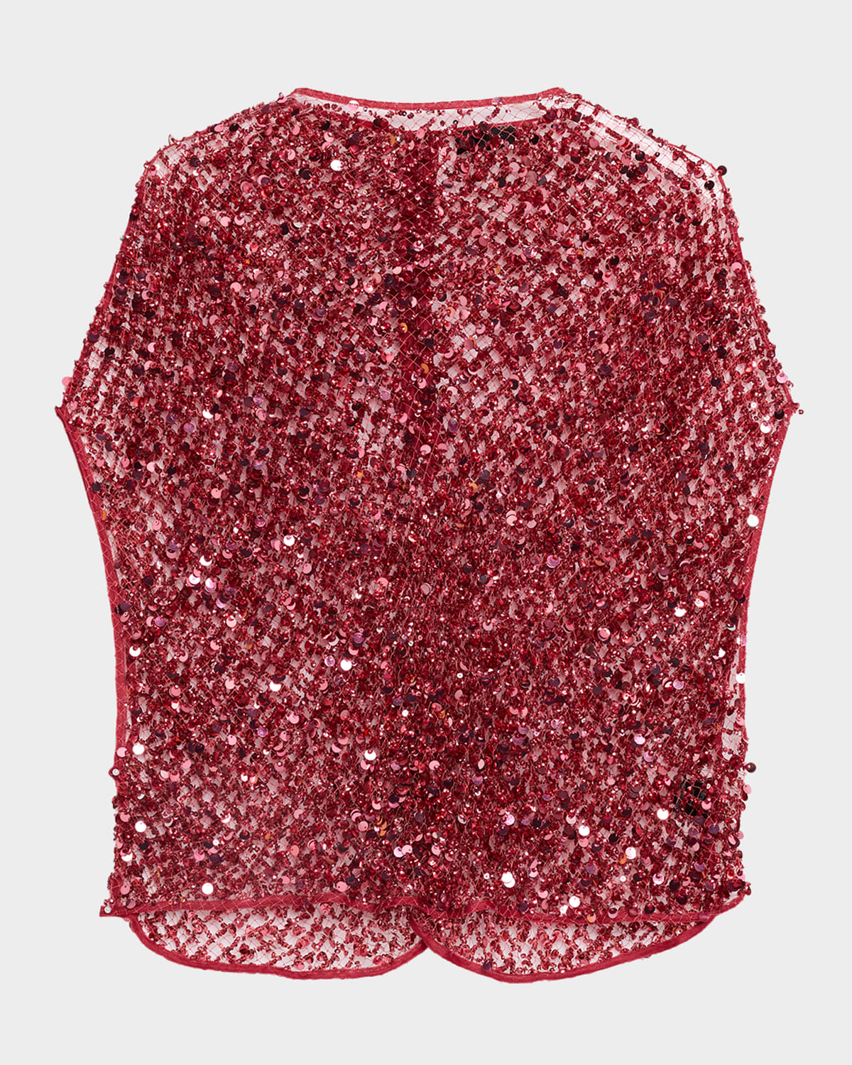 LAPOINTE Sequin Net Mesh Cape Top