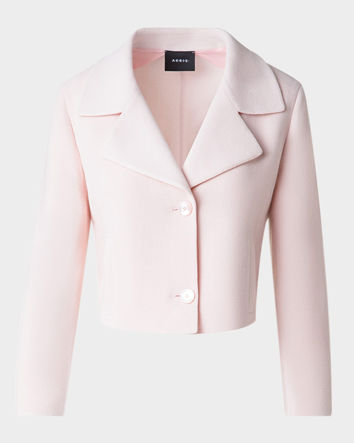 Akris Wide Lapel Single-breasted Crop Jacket In Pink