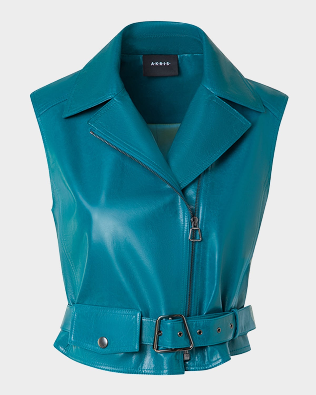 Akris Alvy Nappa Leather Biker Vest In Multi