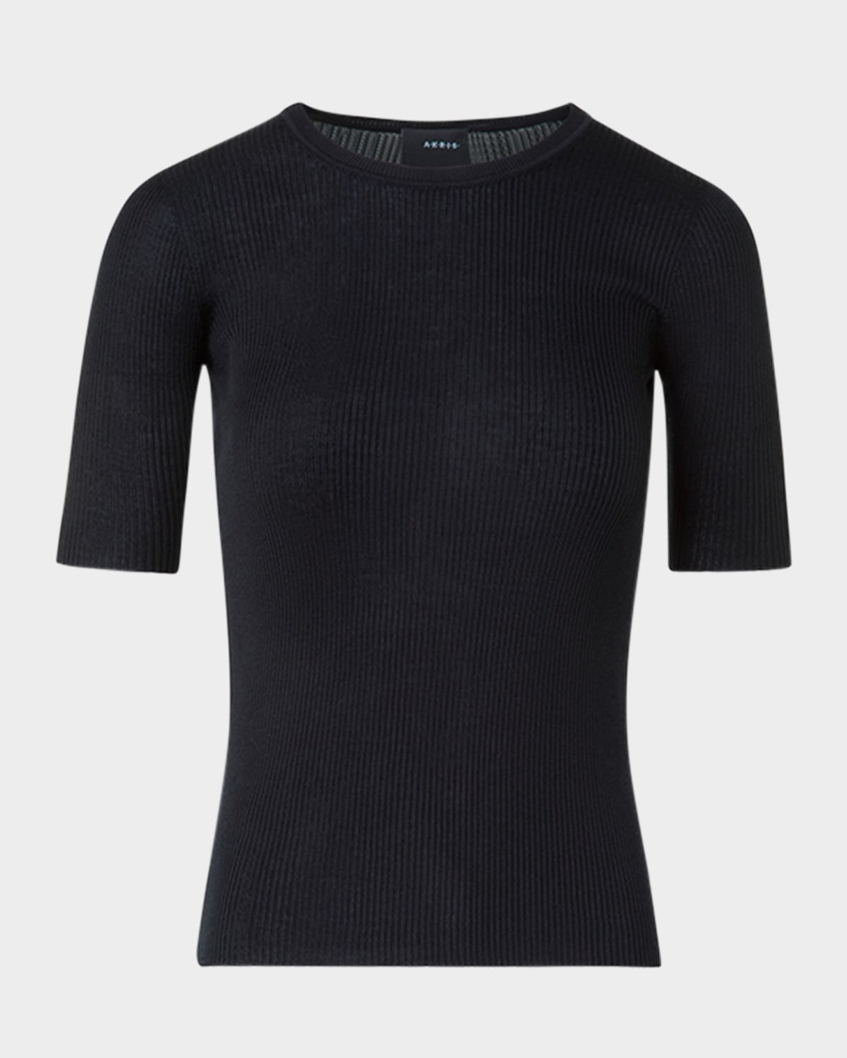 Ribbed Seamless Crewneck Sweater