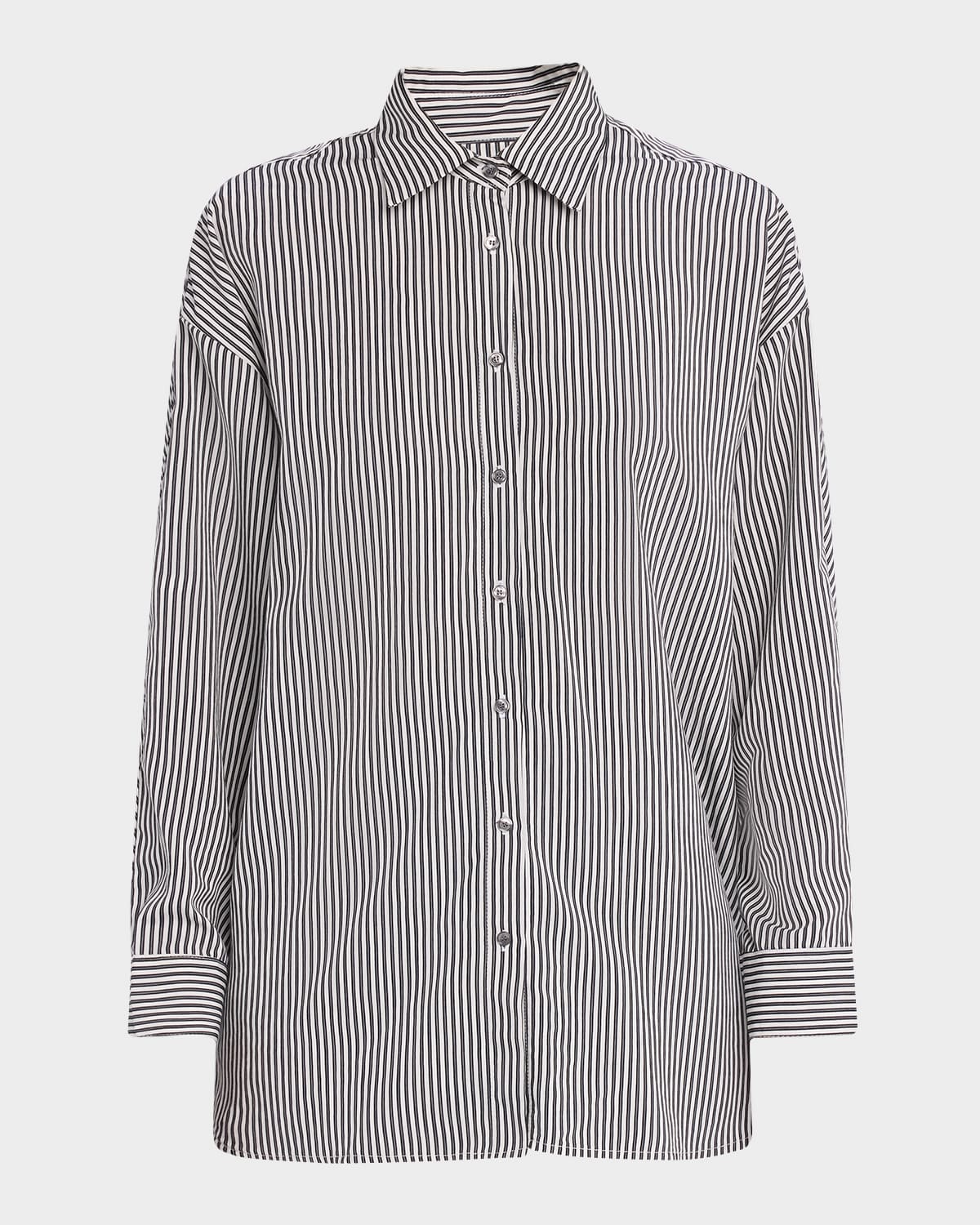Agolde Roux Shirt In Solene Stripe In Solene Stripe