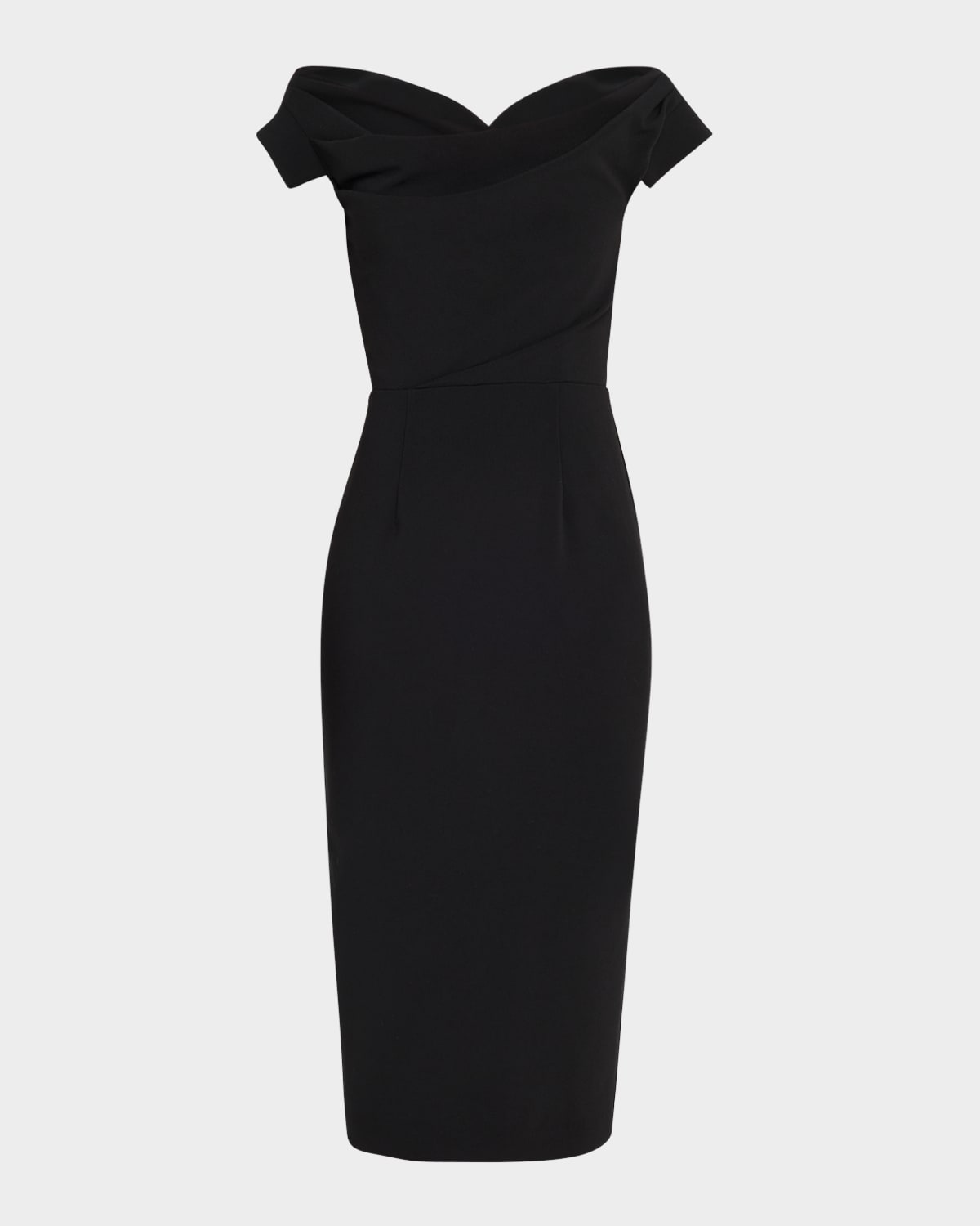 Black Halo Jacqueline Midi Gabardine Sheath Dress In Black