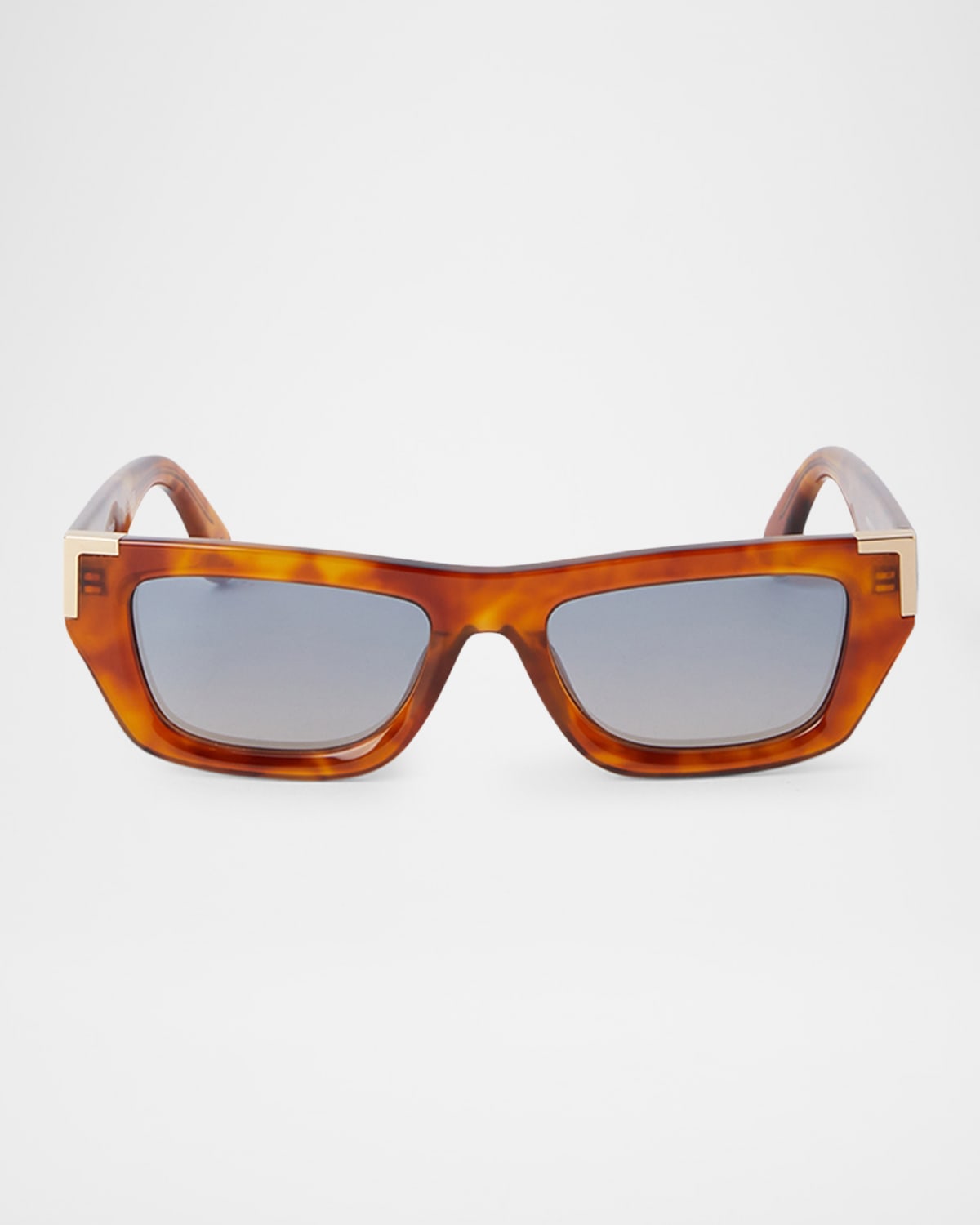 Palm Angels Malibu Rectangle Acetate Sunglasses In 6e49 Warm Havana Blue Gradient Electric