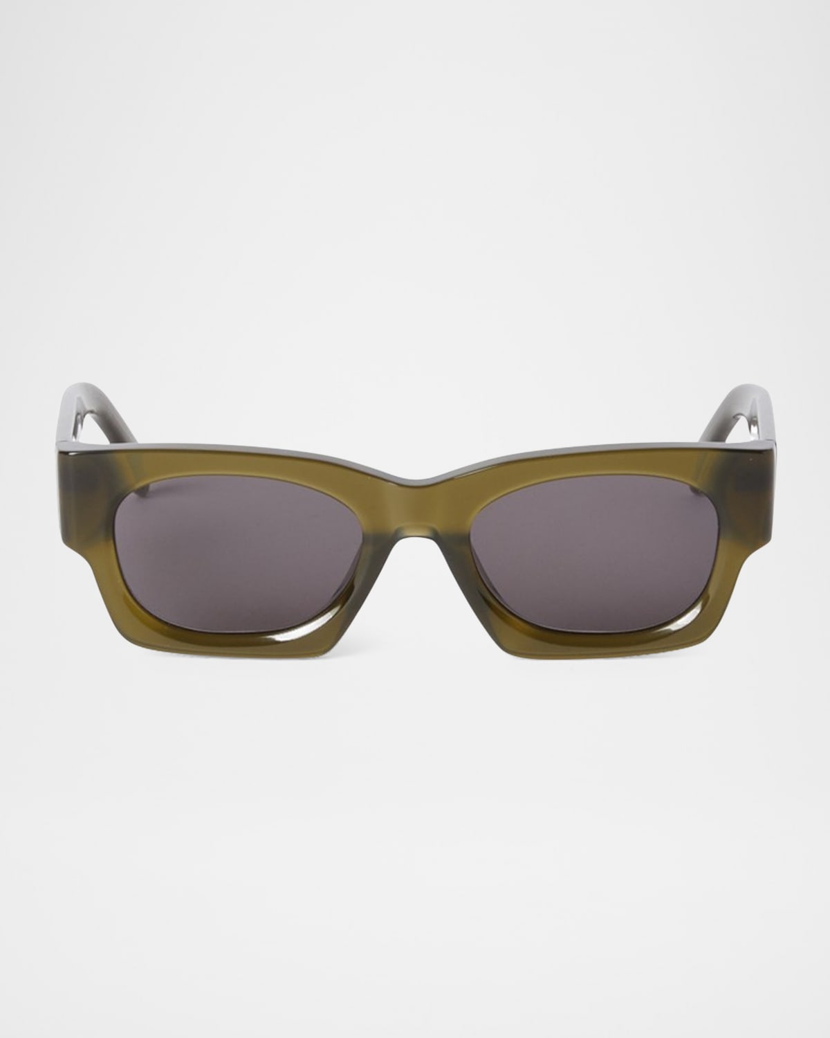 Palm Angels Bodie Rectangle Acetate Sunglasses In Light Green Dark Grey