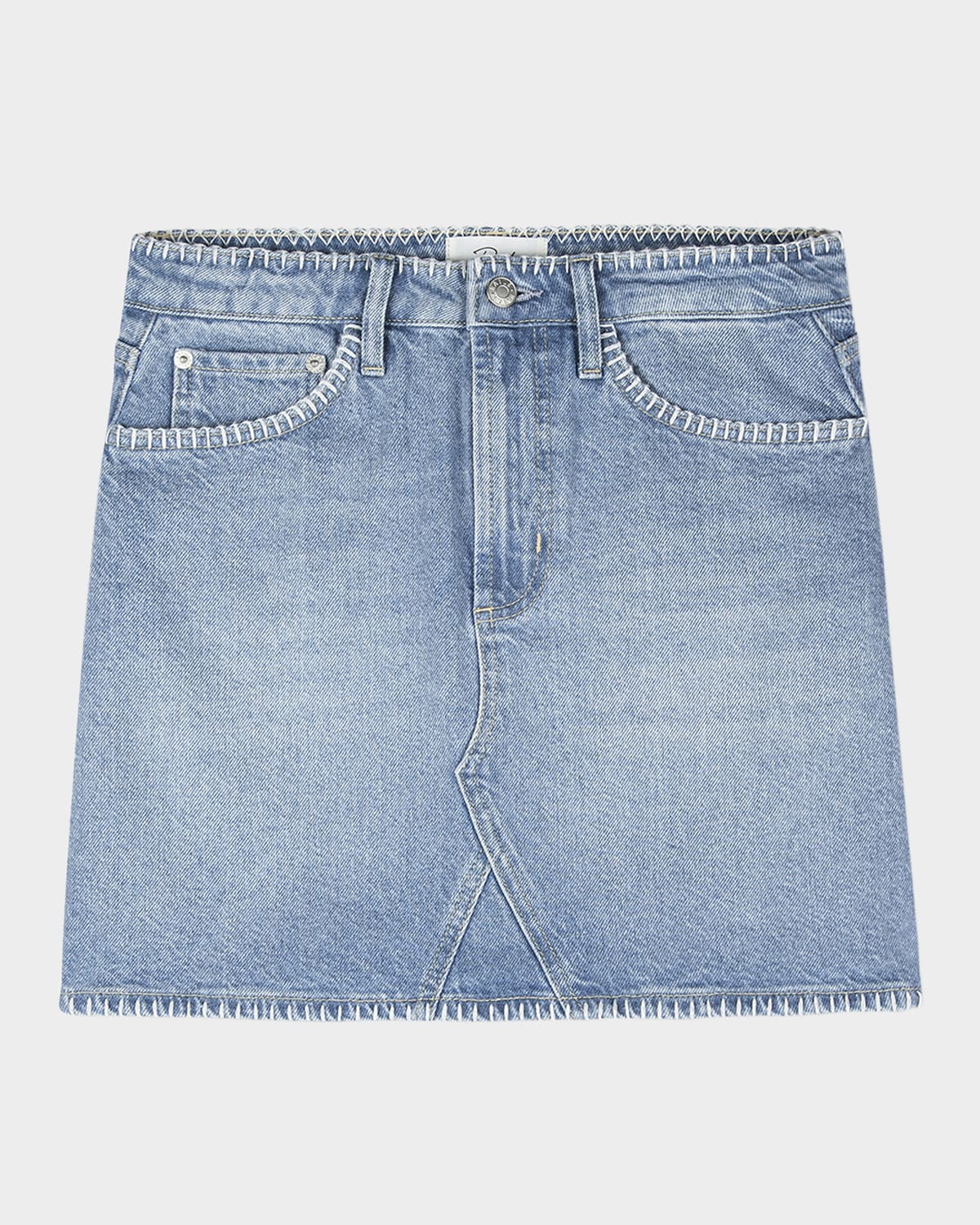 Laurel Blanket Stitch Denim Mini Skirt