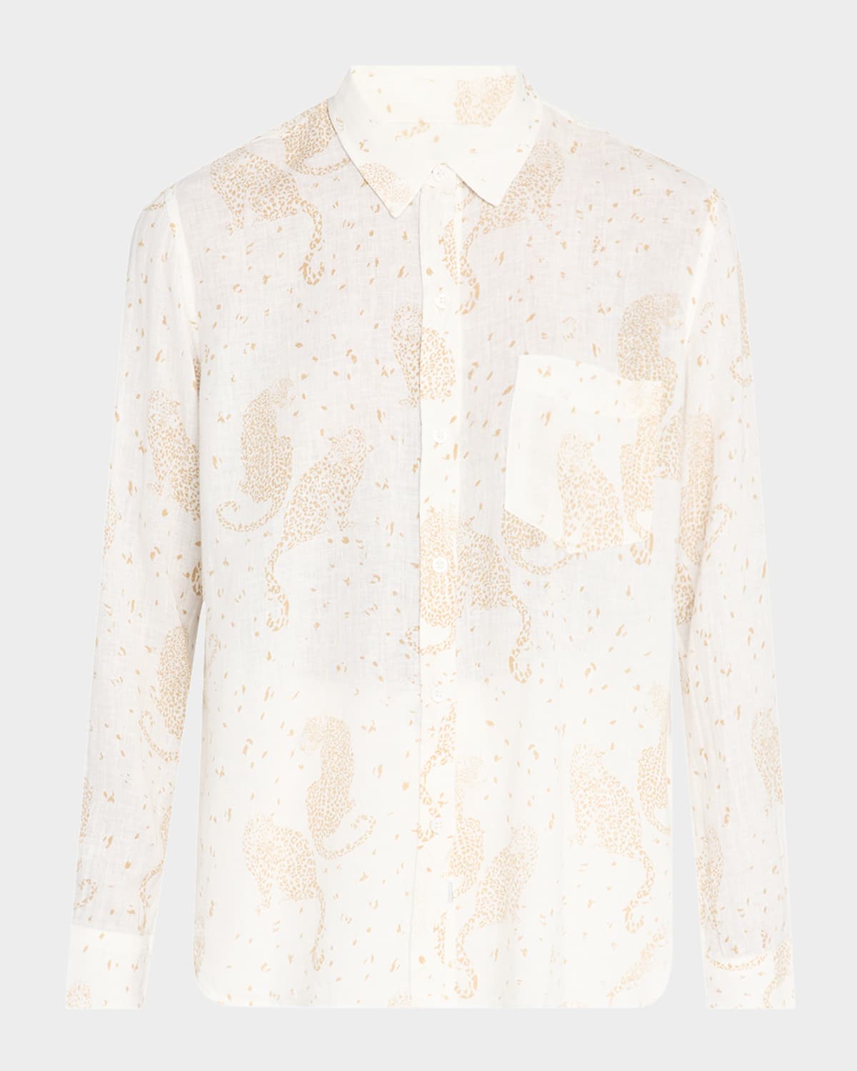 Rails Charli Leopard Print Linen Blend Button-up Shirt In Cheetah Spots