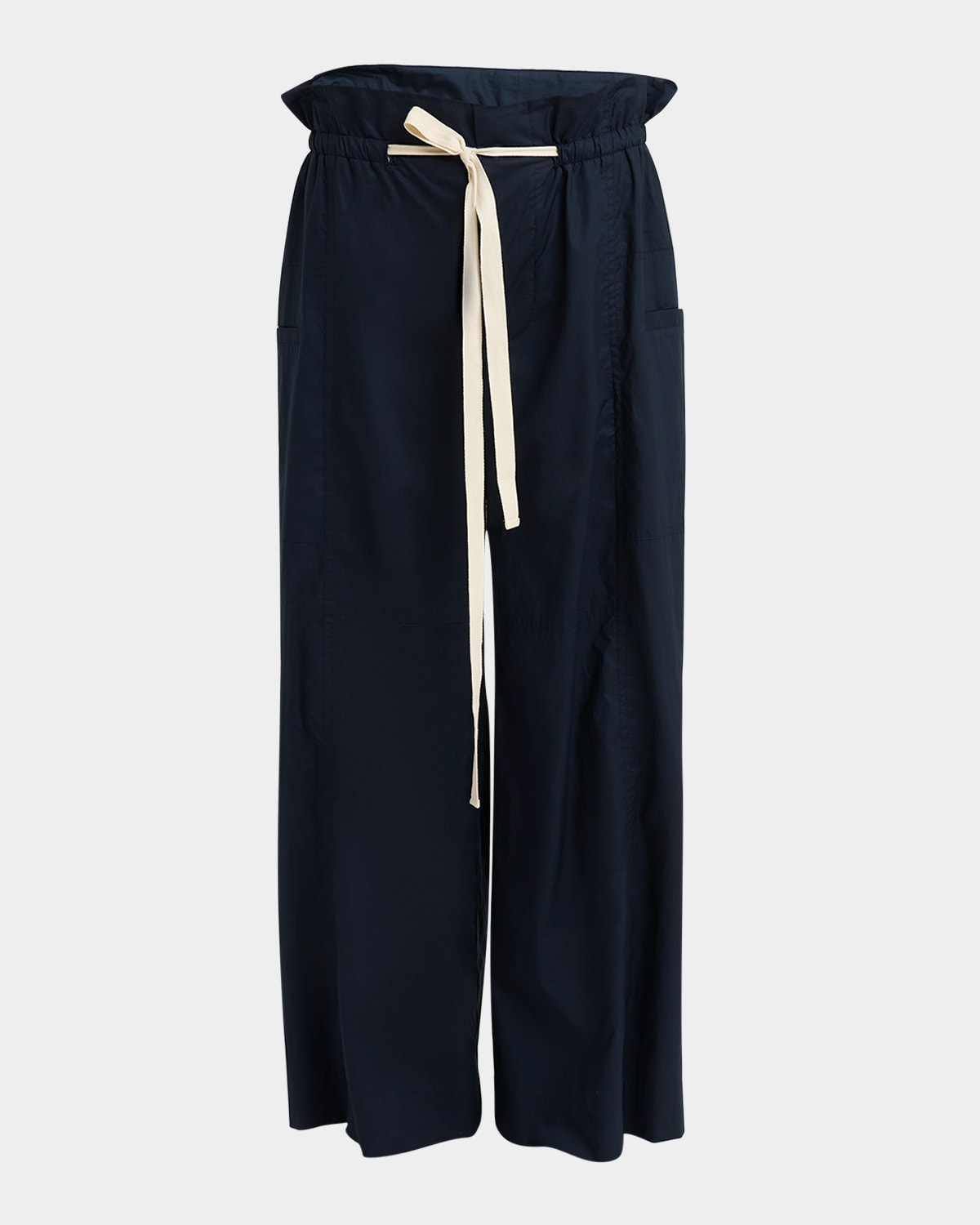 Paperbag-Waist Wide-Leg Trousers