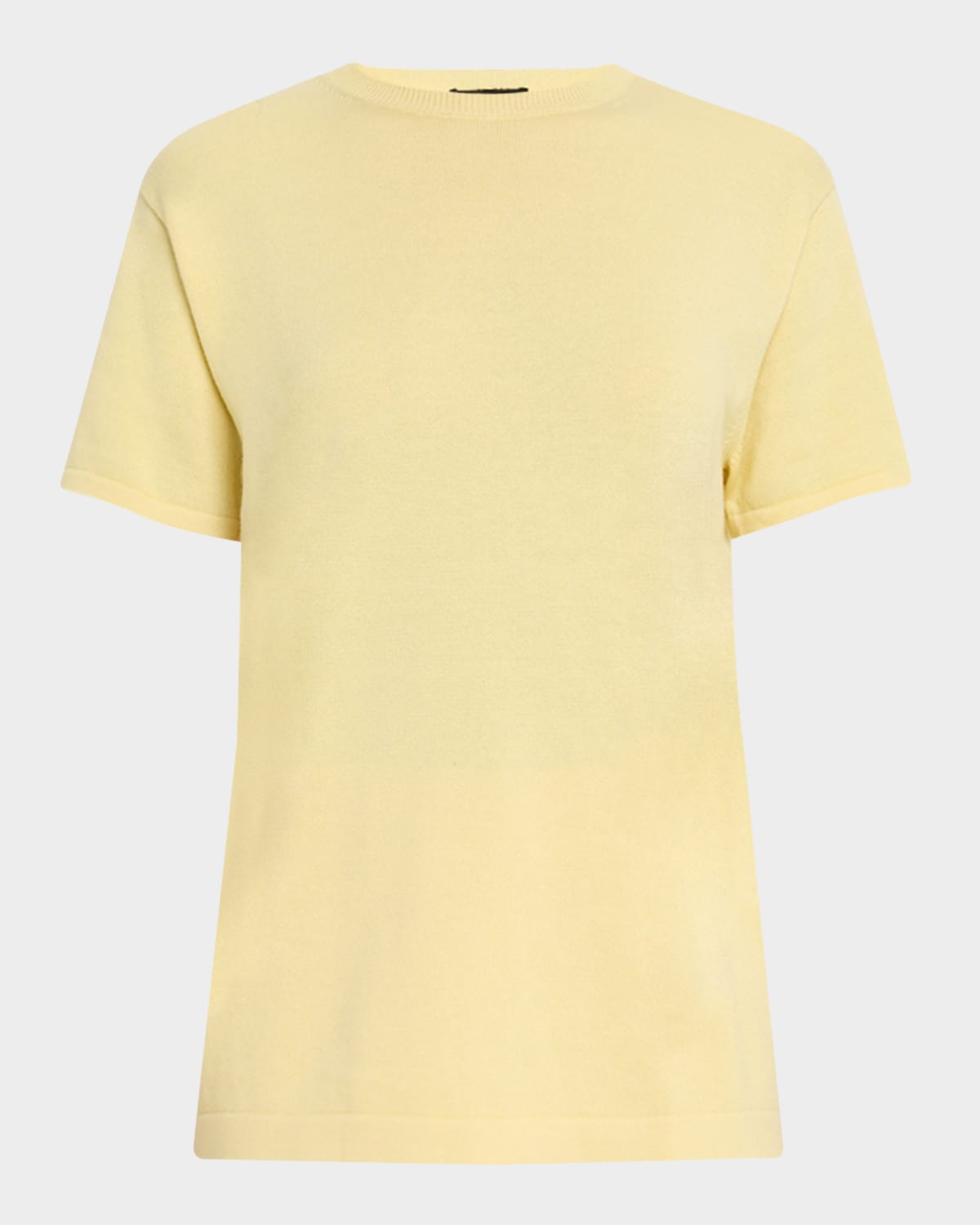 Short-Sleeve Cashmere Crewneck Sweater