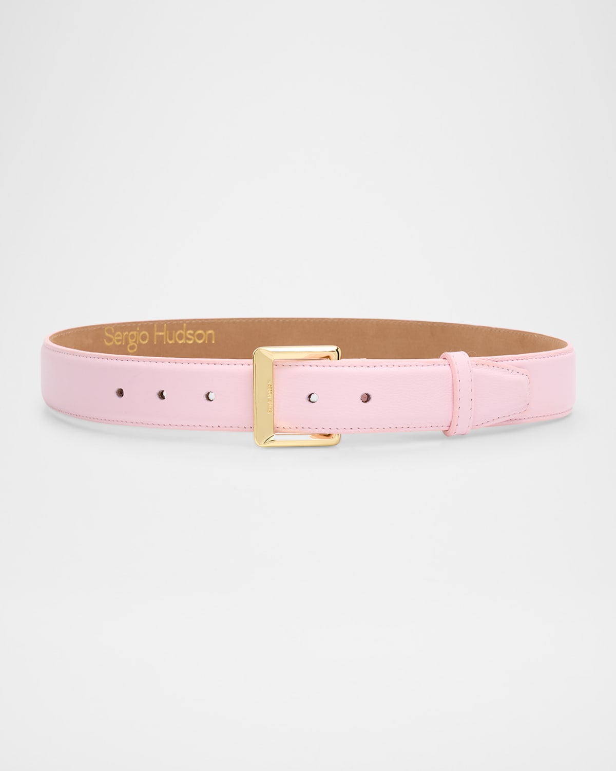 Square-Buckle Leather Belt