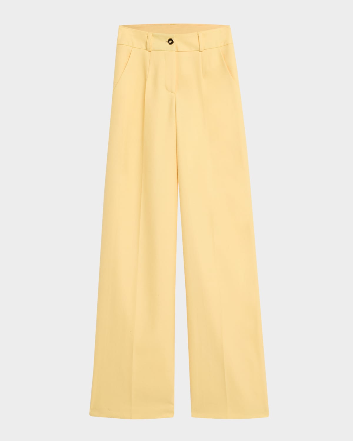 Pinstripe Wide Leg Wool Pants