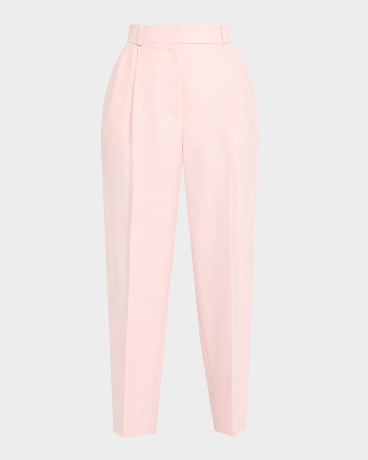 Double Pleated Straight-Leg Ankle Pants