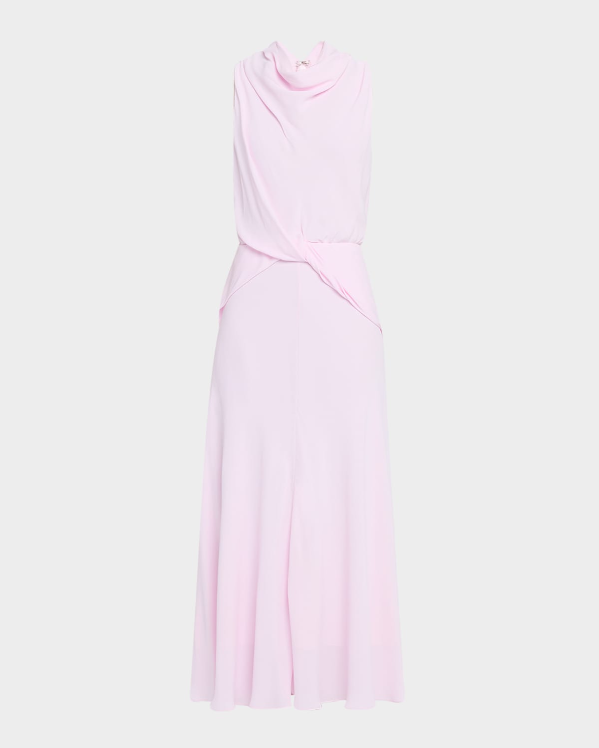 Brandon Maxwell Valerie Draped Halter Midi Dress