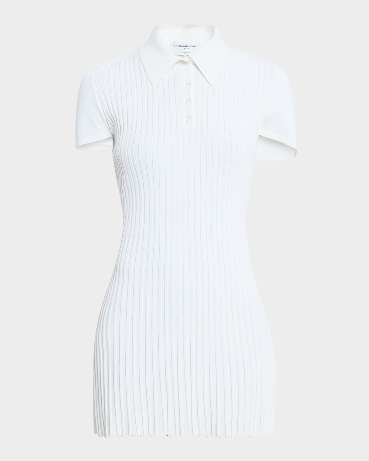 Brandon Maxwell Alice Pleated Polo Mini Dress