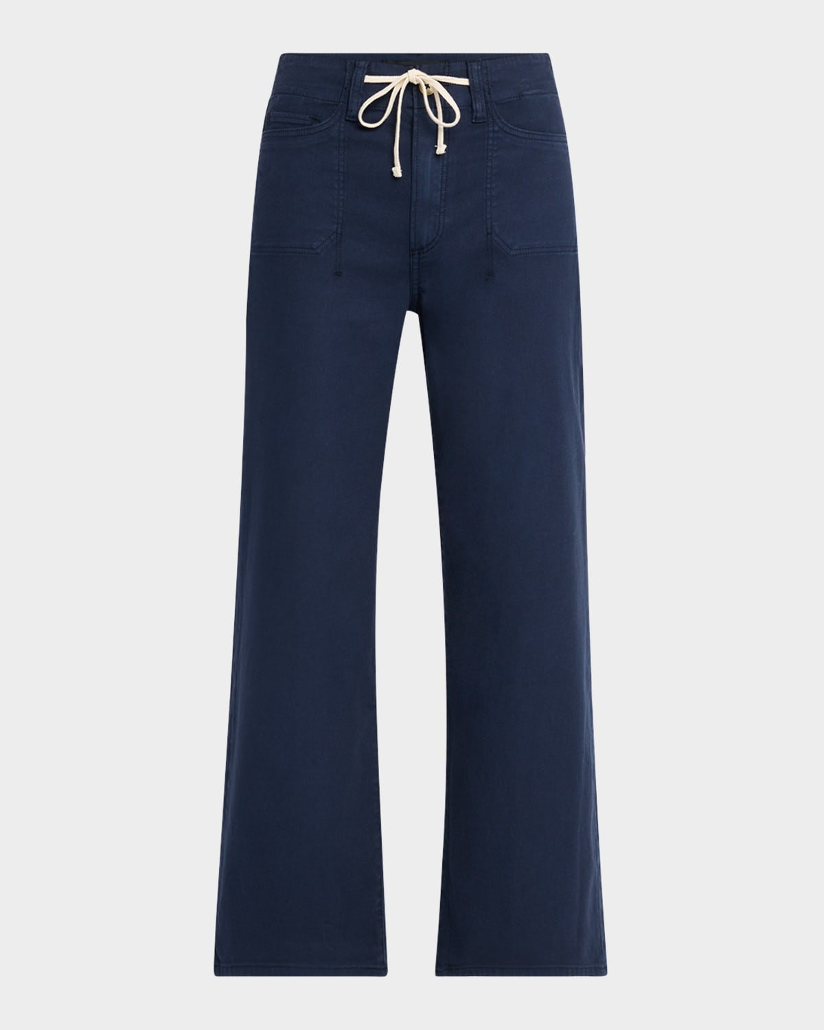 Paige Ari Wide-leg Tie-waist Utility Pants In Vintage Navy Seascape