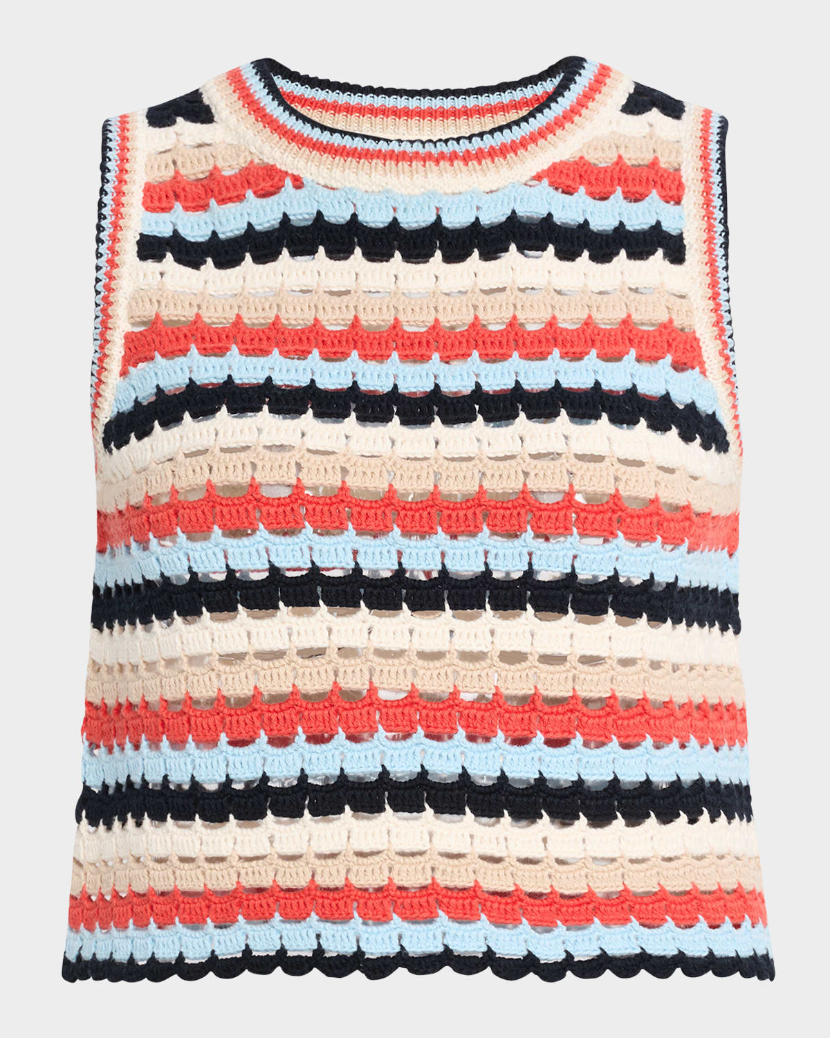 Sofia Striped Crochet Crop Top