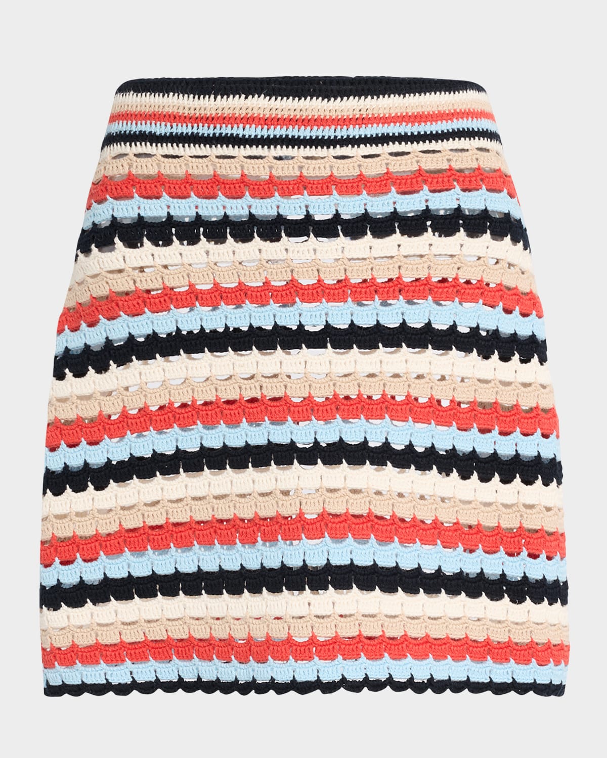 Aria Striped Crochet Mini Skirt