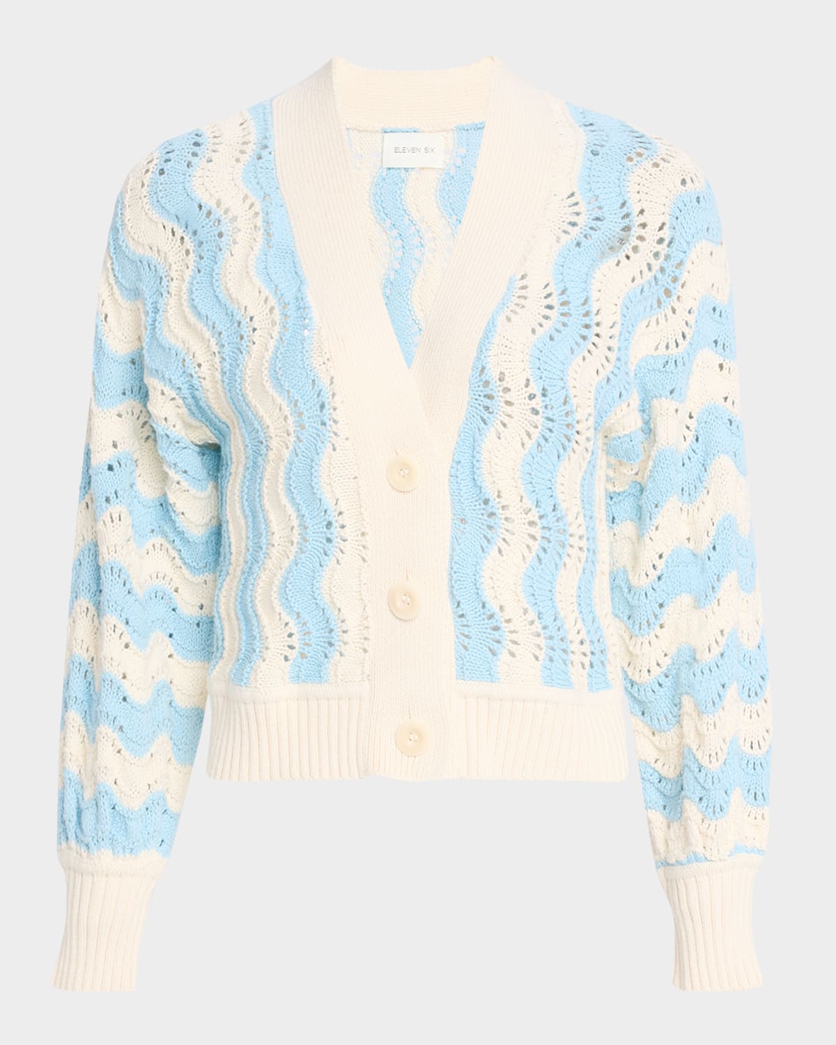 Luna Wavy Striped Cotton Cardigan