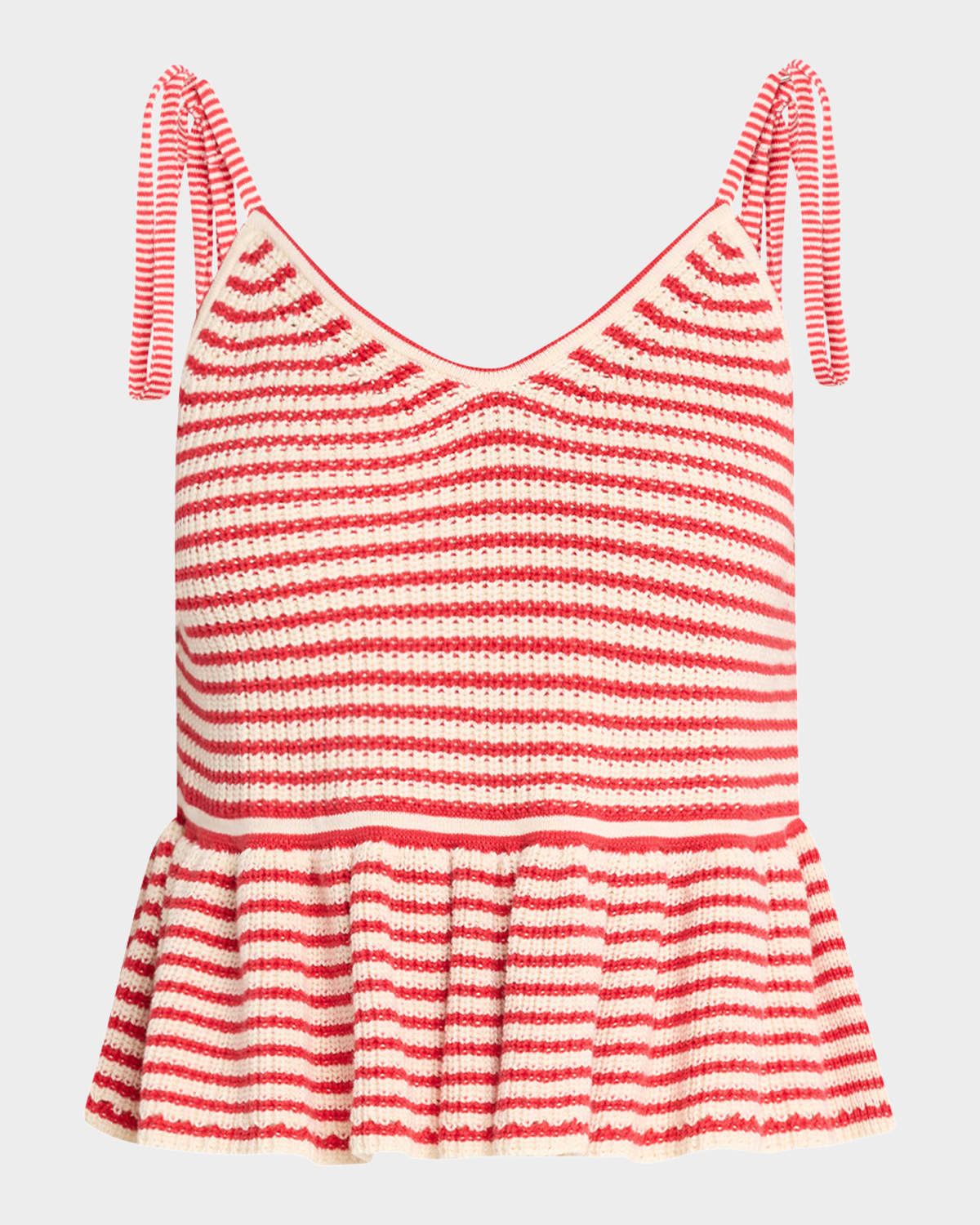 Mali Striped Knit Peplum Cami