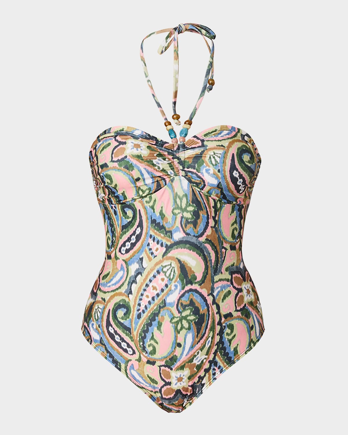 Paisley Cinched One-Piece Swimsuit