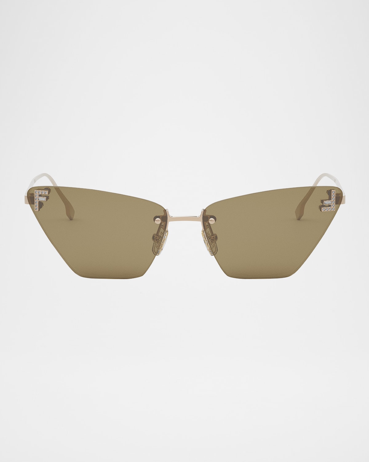 FENDI FE4160US CAT-EYE CRYSTALIZED LOGO SUNGLASSES 