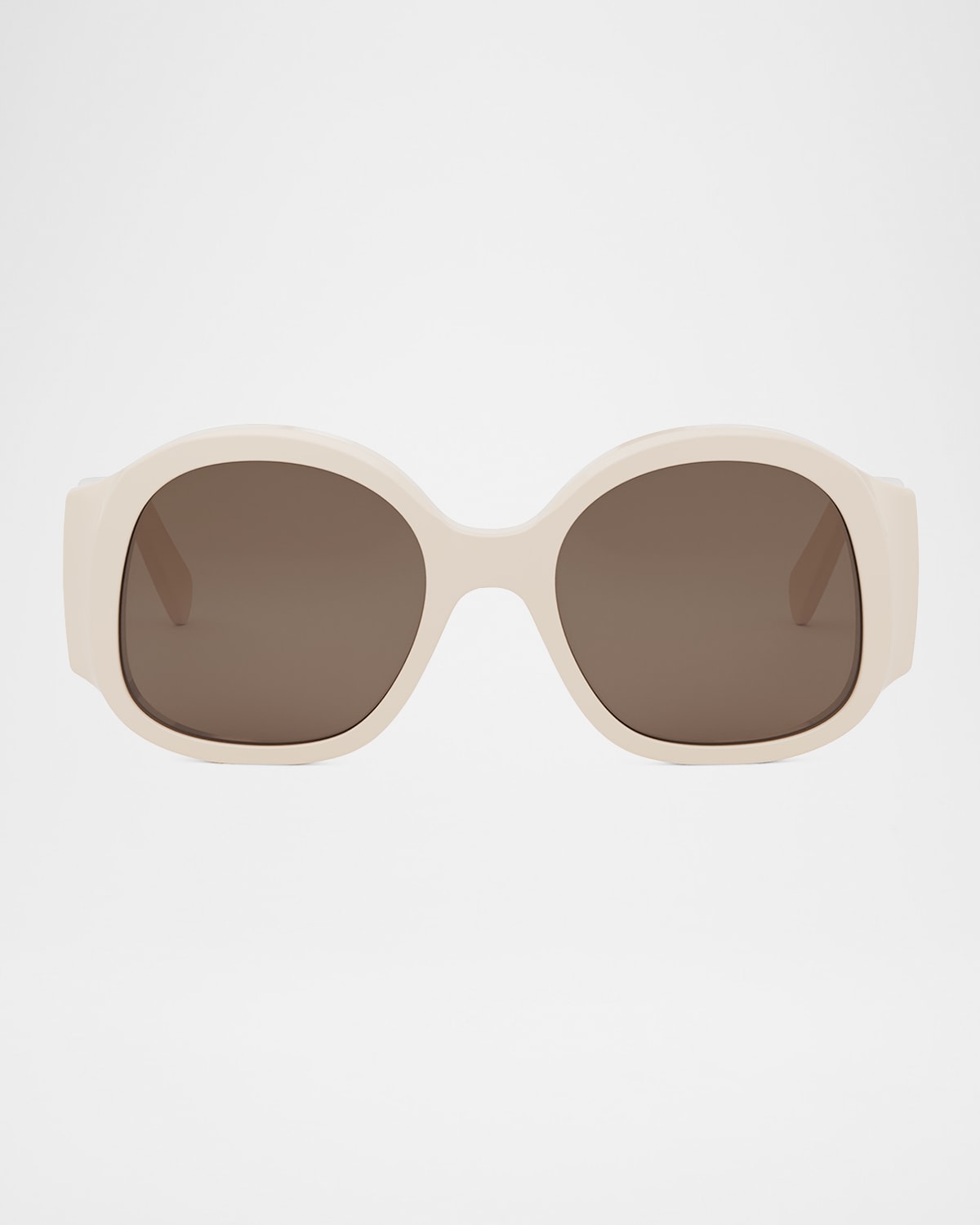 Celine Cl40305u Maxi Triomphe 25e Bianco Sunglasses In Ivrybrn