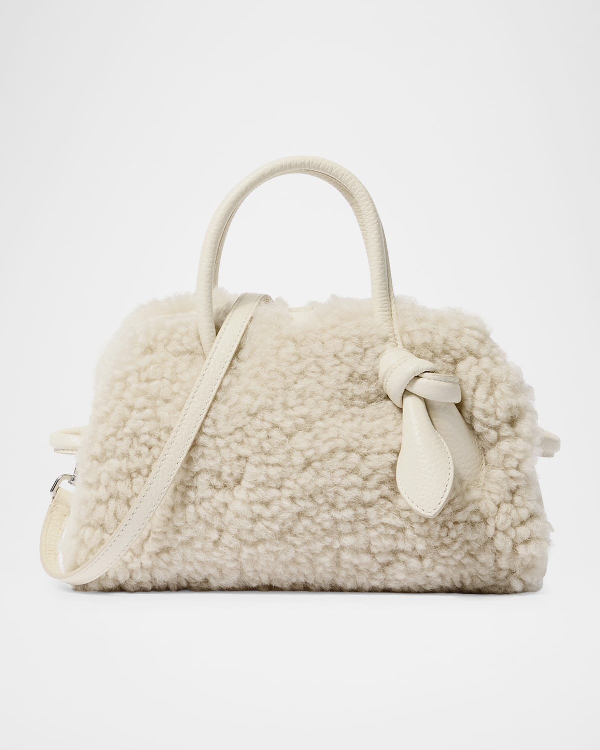 Jacquemus Le Petit Turismo Croc-embossed Suede Bowling Bag In White