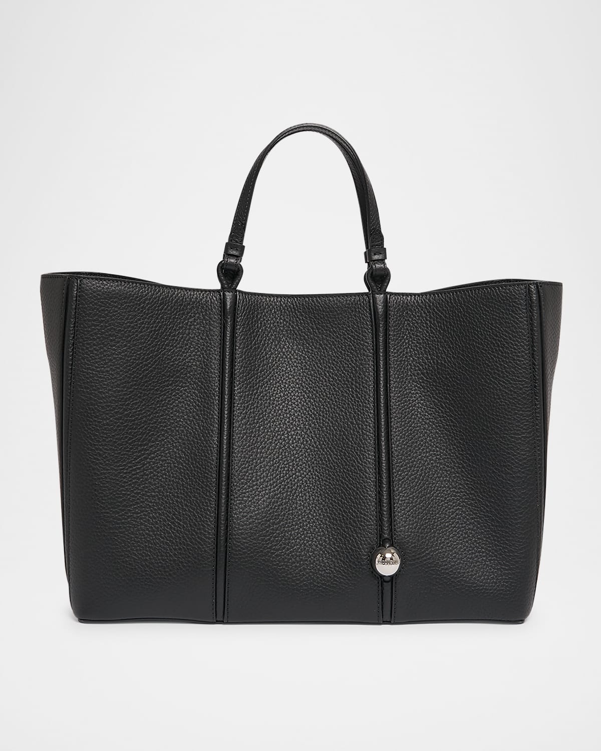 Jacquemus Le Marino Leather Shopper Tote Bag In Black
