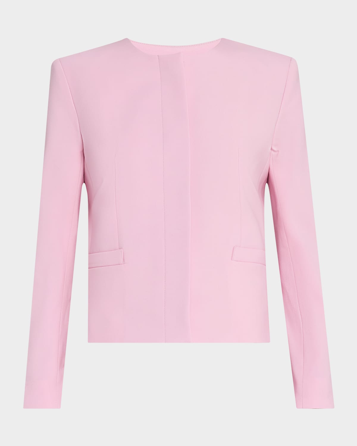 Single-Breasted Shrunken Collarless Jacket