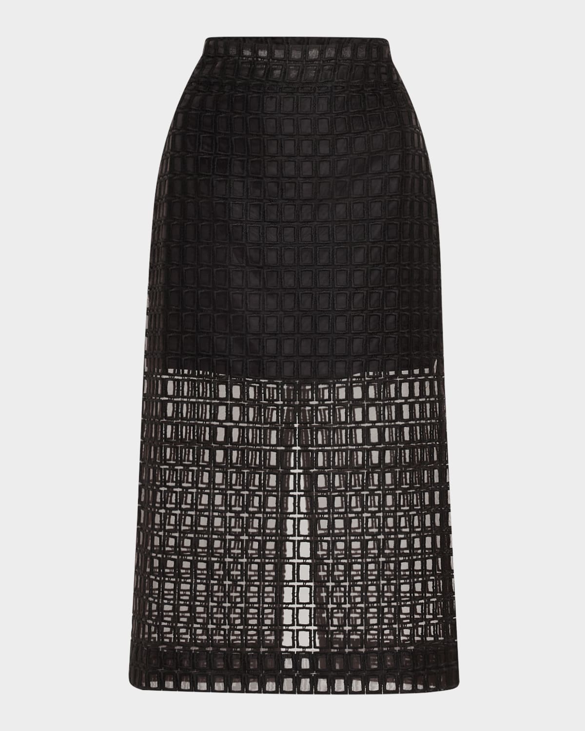 Embroidered Sheer Silk Skirt