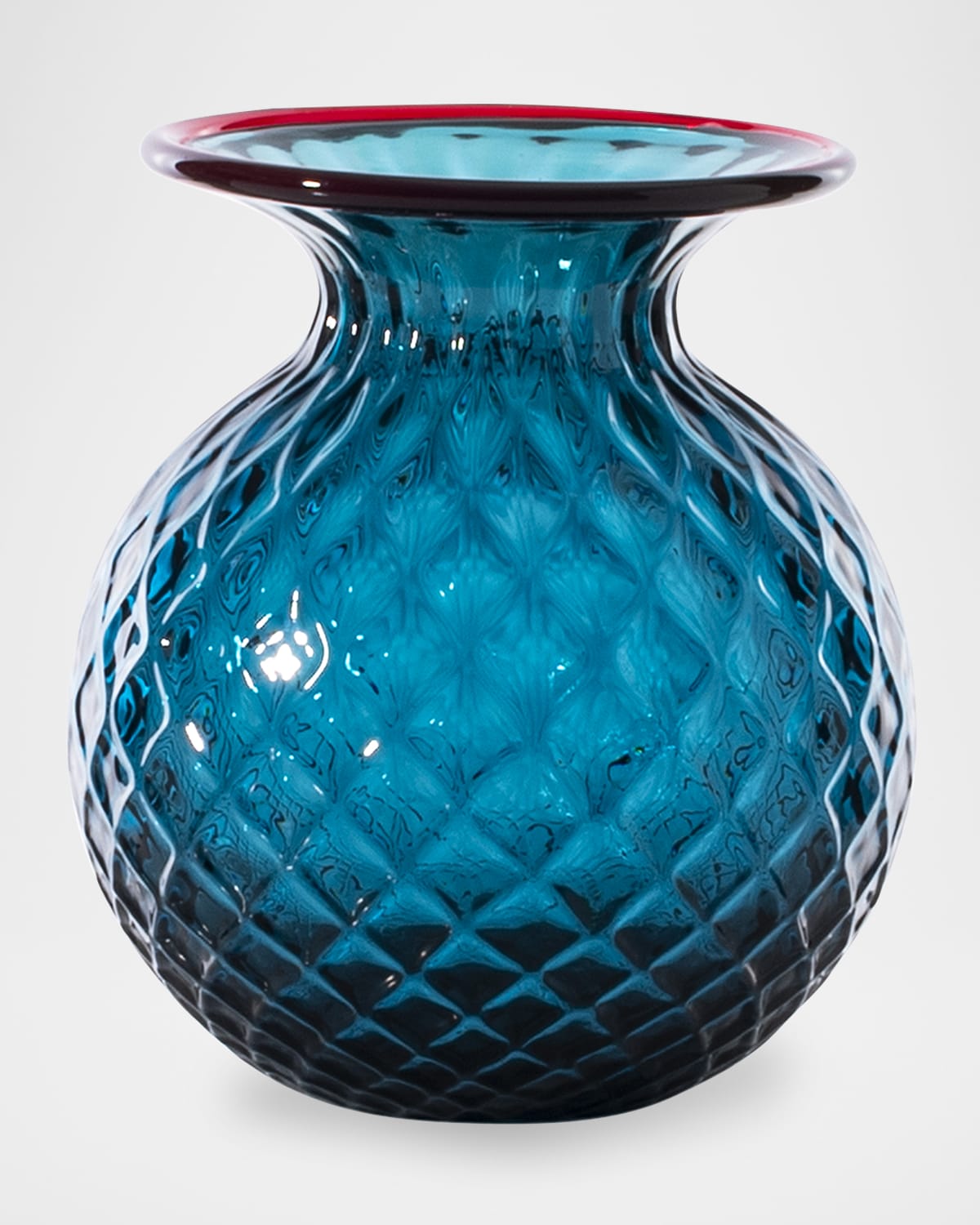 Venini Balloton Fiori Vase In Horizon / Red Thread