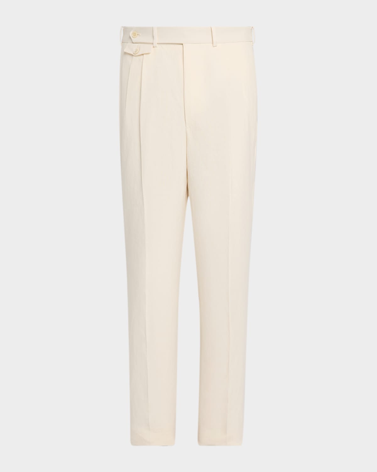 DUNHILL MEN'S LINEN PLEATED TROUSERS 