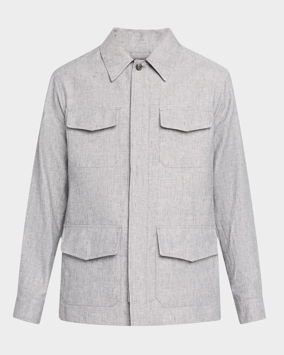 DUNHILL MEN'S LINEN FOUR-POCKET FIELD JACKET 