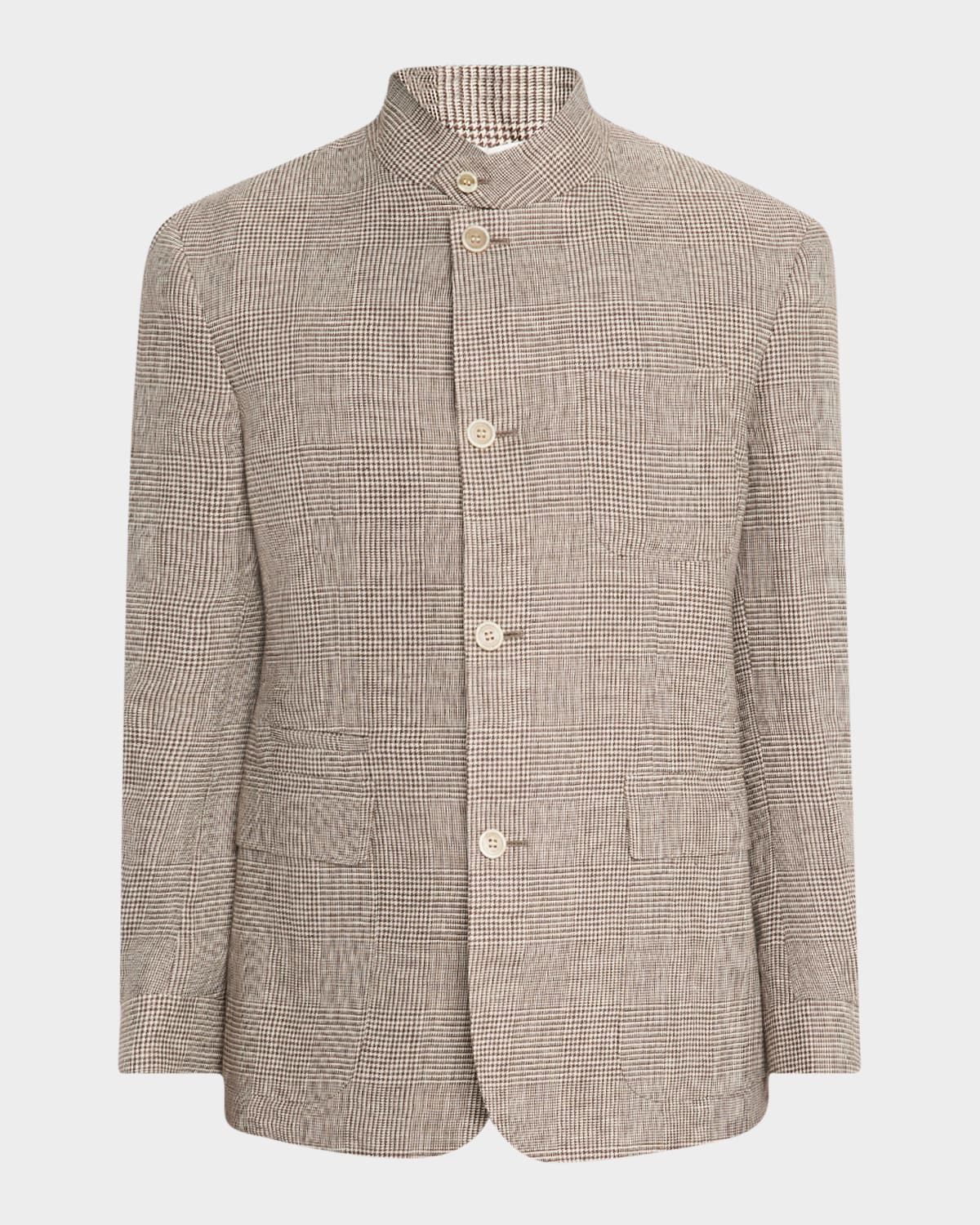 DUNHILL MEN'S LINEN PRINCE OF WALES CAVENDISH SPORT COAT 