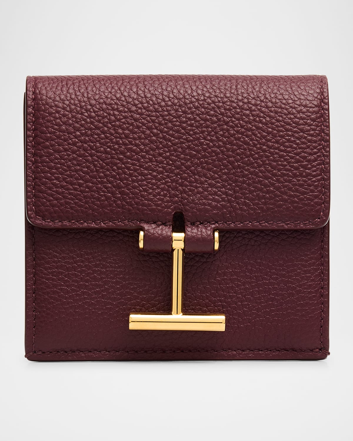 Tom Ford Flap Card Holder In Snake-embossed Leather In Purple