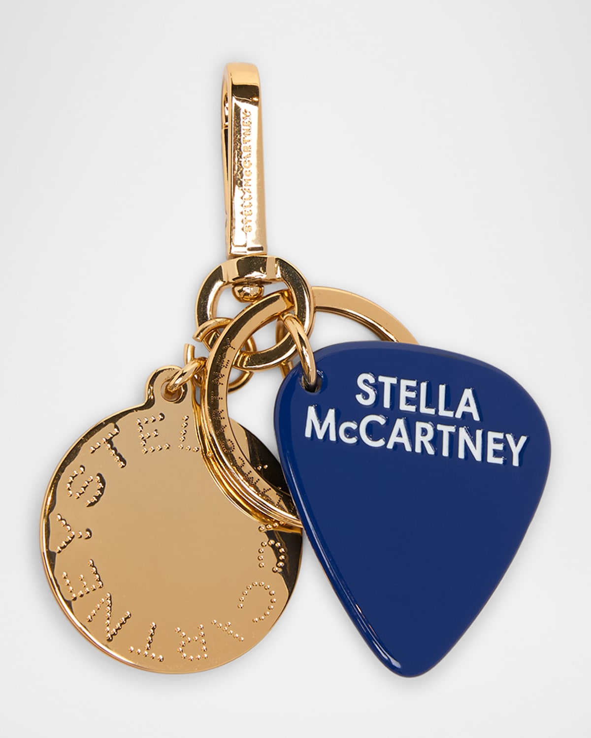 Stella Mccartney Guitar Pick Bag Charm In Vintage Gold