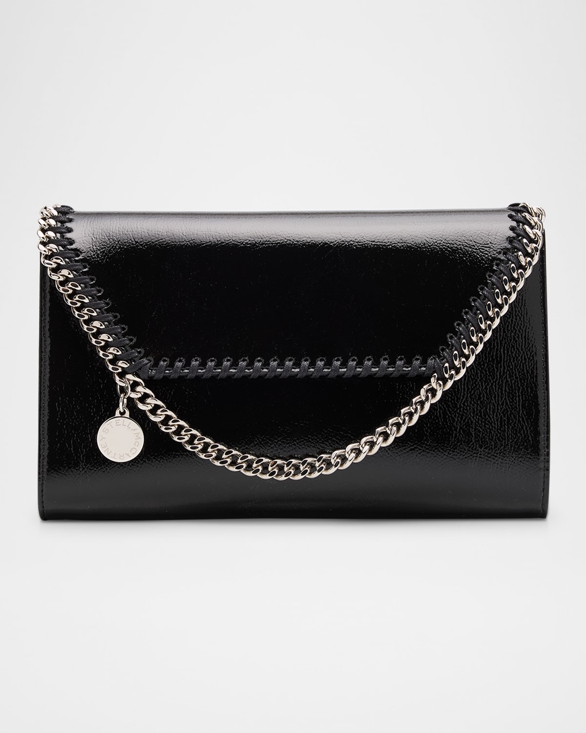 Stella Mccartney Falabella Vegan Leather Wallet On Chain In Black