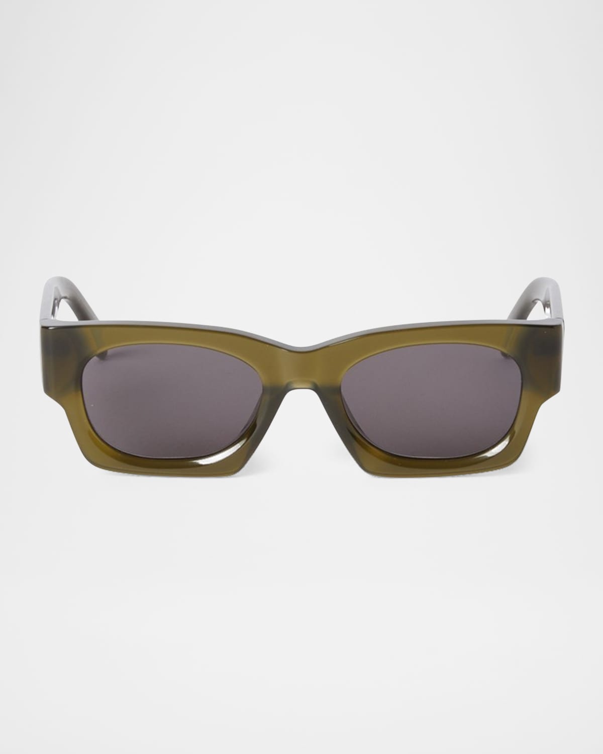 Palm Angels Men's Bodie Acetate Rectangle Sunglasses In 15907light Green Dark Grey