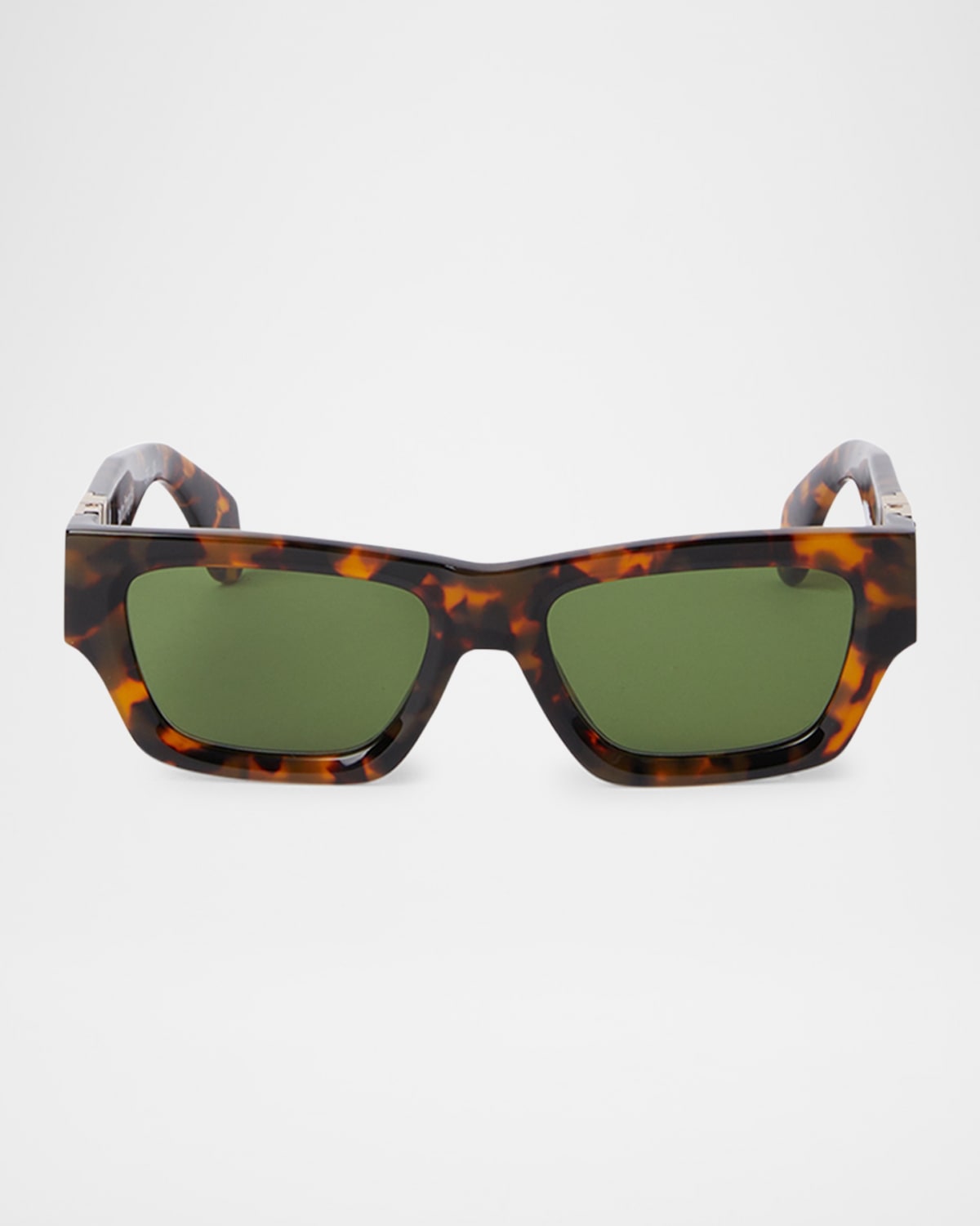 Palm Angels Men's Magnolia Acetate And Metal Rectangle Sunglasses In 16055havana Green