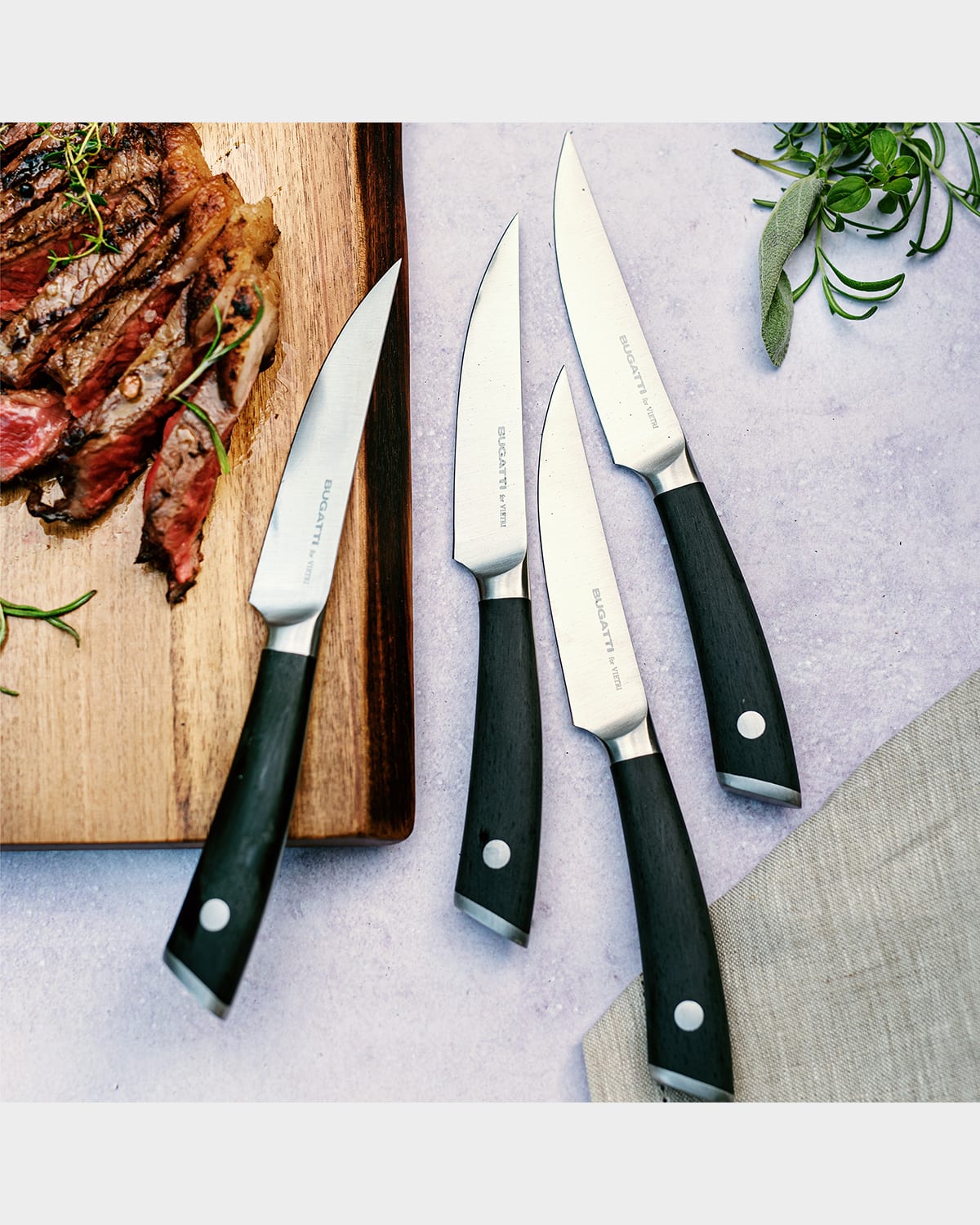 Vietri Coltelli Black Steak Knives, Set Of 4 In Black