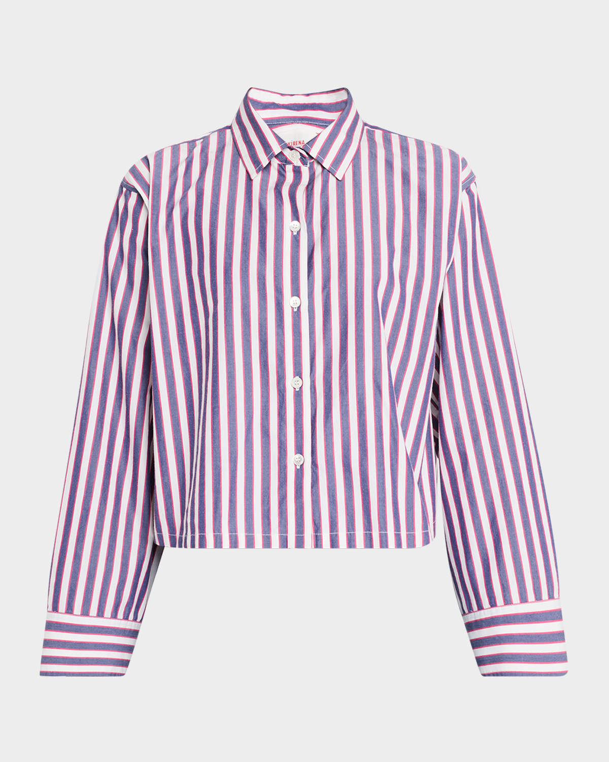 Xirena Jessie Cotton Stripe Button-front Shirt In Blue Rose
