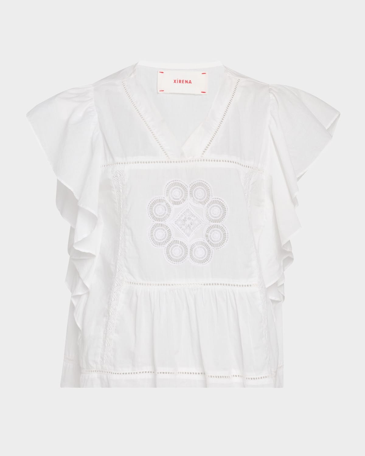 Mara Ruffle Broderie Anglaise Cotton Voile Top