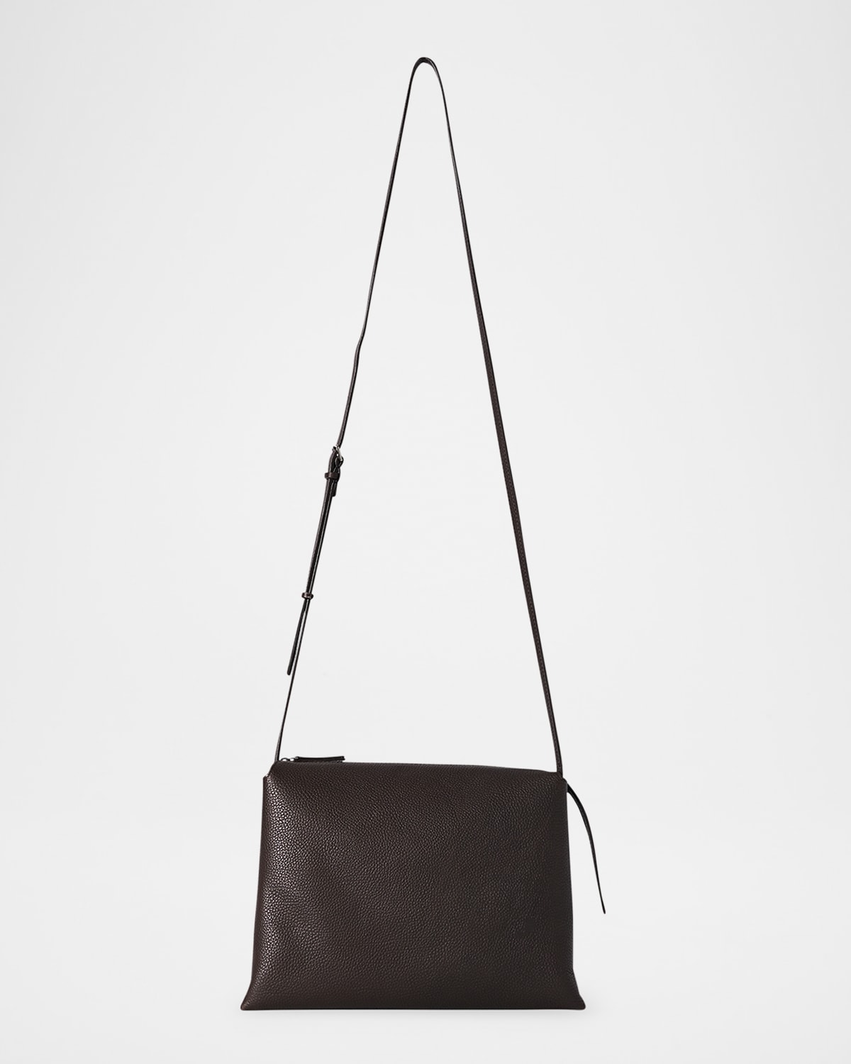 THE ROW NU TWIN CROSSBODY BAG IN SADDLE GRAIN LEATHER 