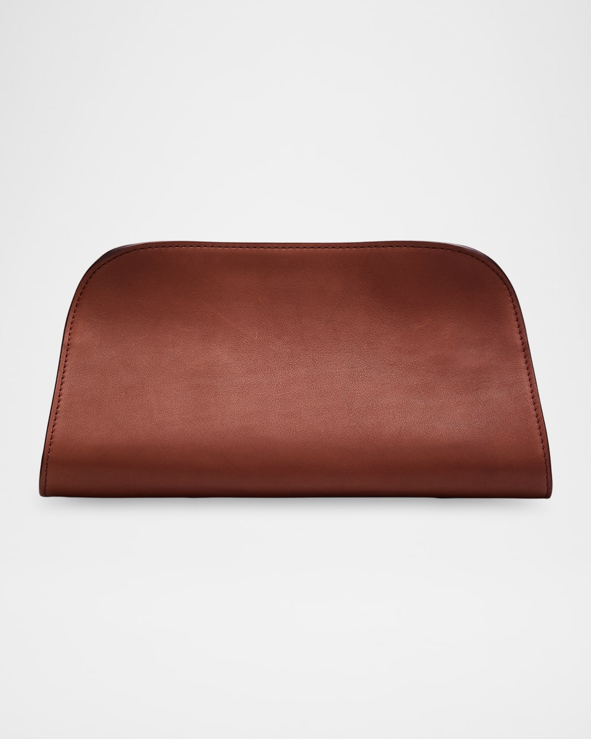 The Row Peggy Clutch Shoulder Bag In Saddle Leather In Burgundy