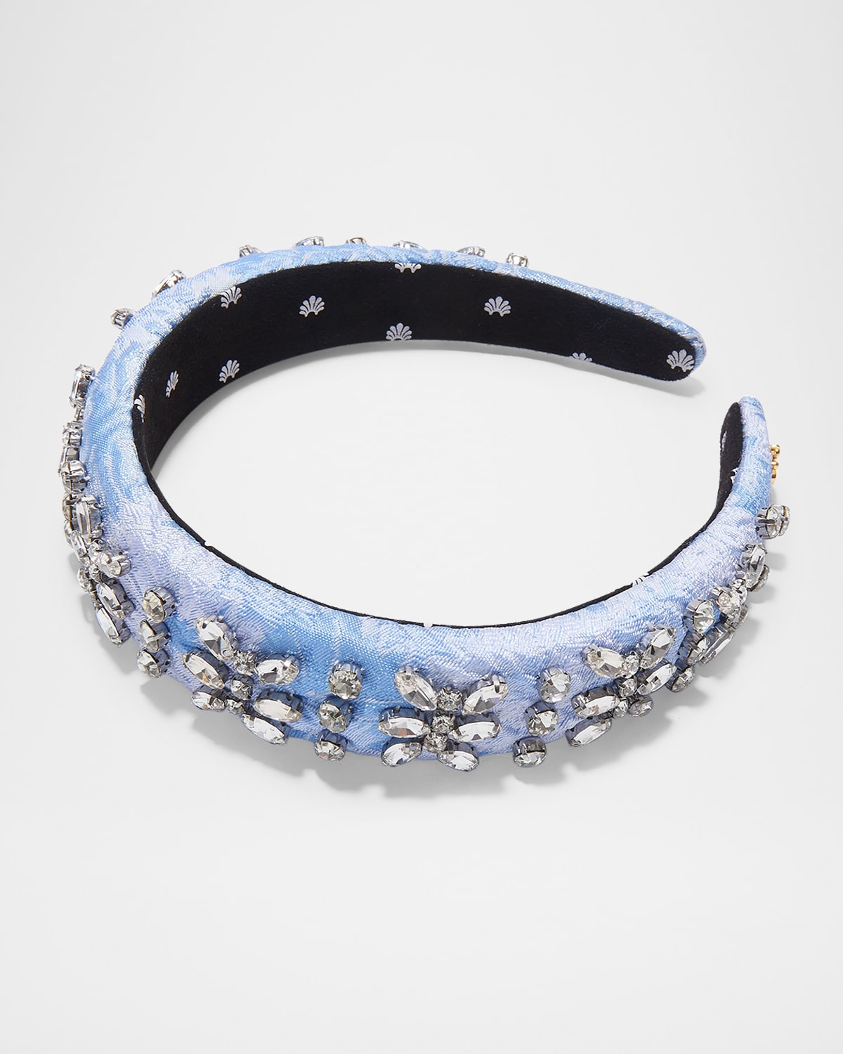 Lele Sadoughi Alice Crystal Brocade Headband In Capri Blue 400