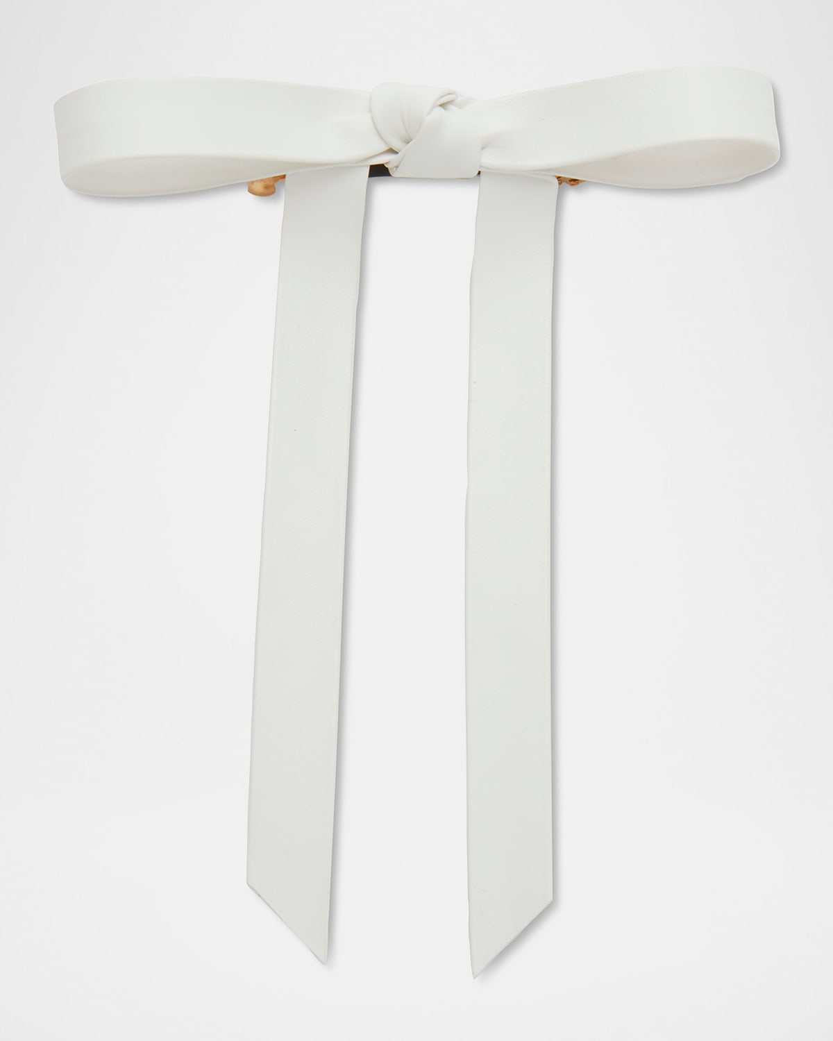 Lele Sadoughi Bardot Metallic Bow Barrette In Ivory 100