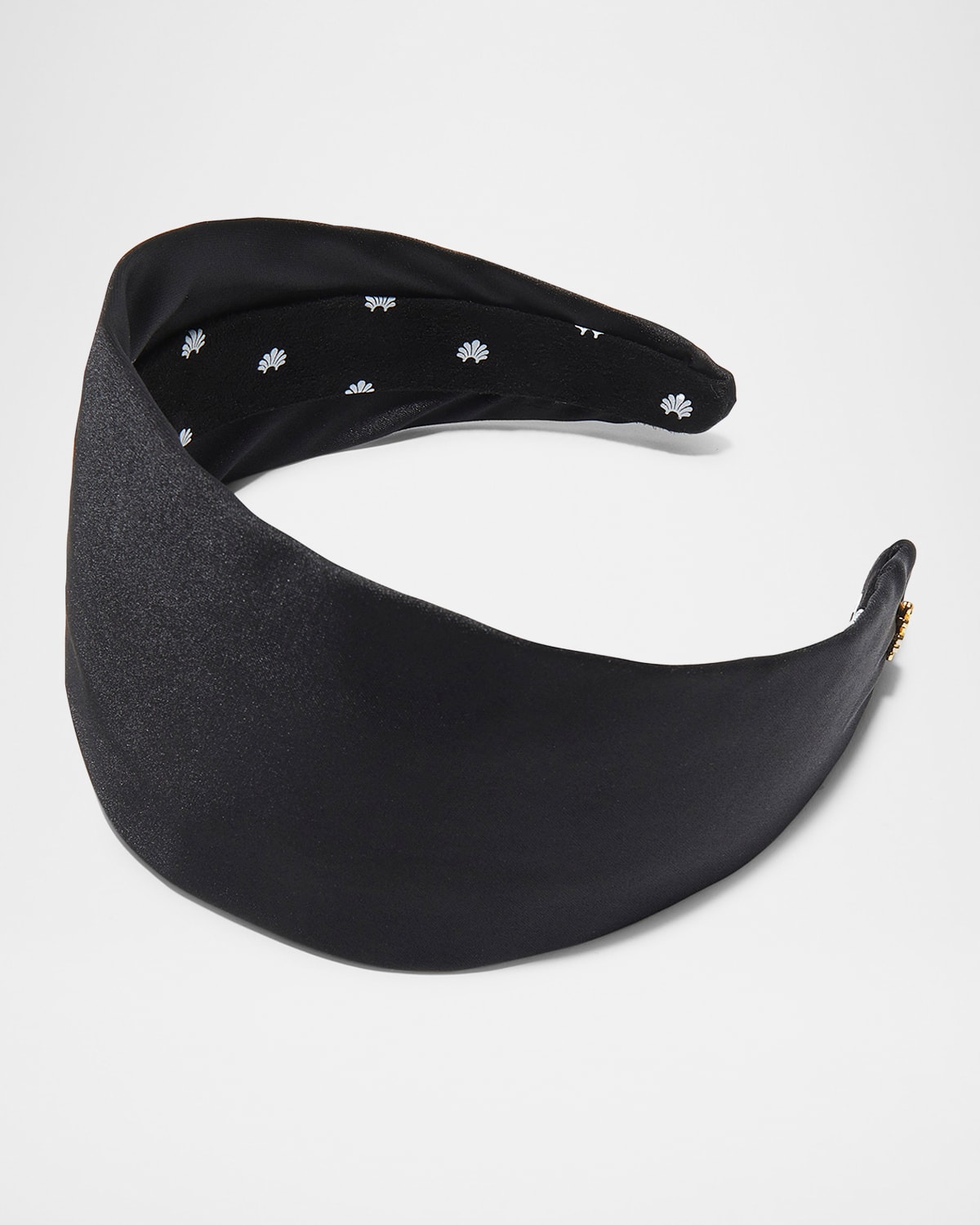 Lele Sadoughi Brigitte Wide Satin Headband In Jet 001