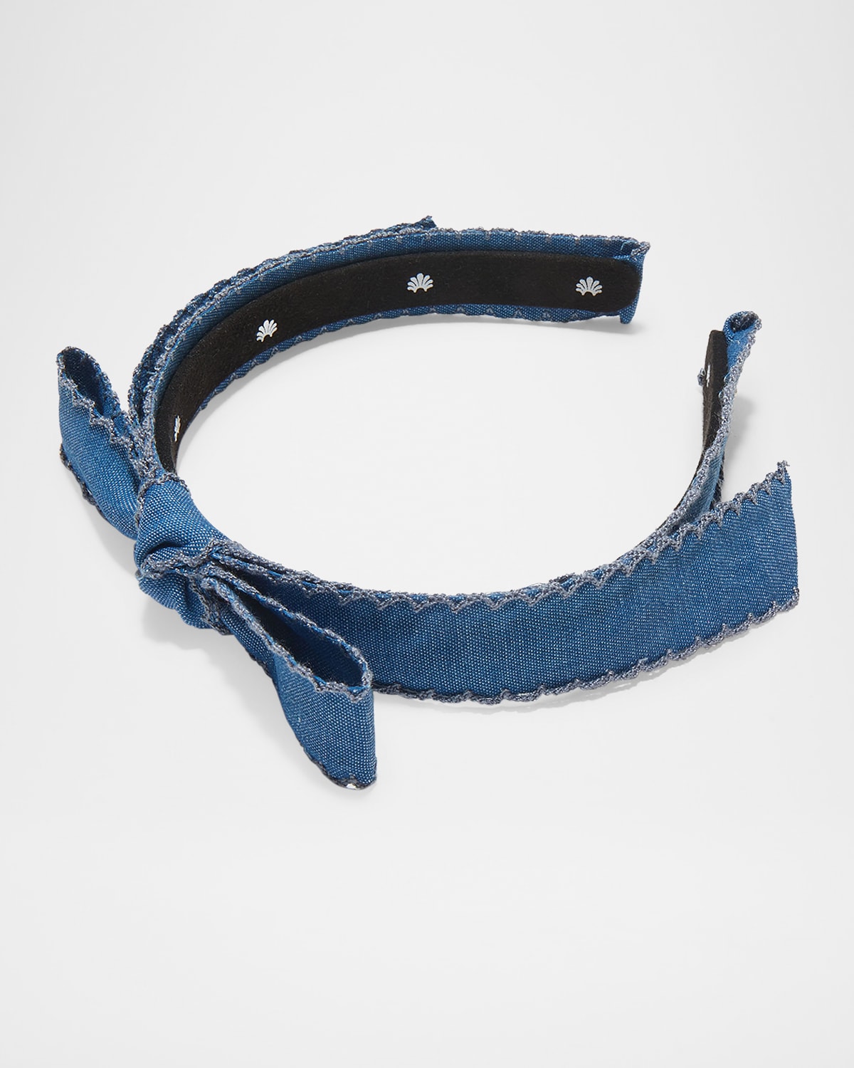 Lele Sadoughi Bardot Scalloped Edge Headband In Denim 400