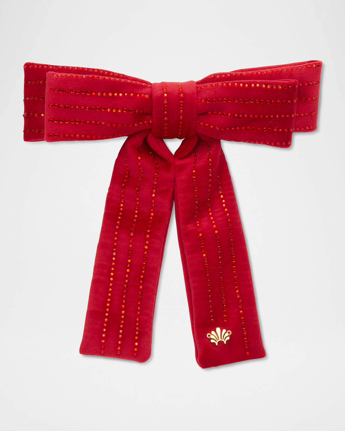 Lele Sadoughi Antoinette Pinstripe Bow In Lipstick Red 600