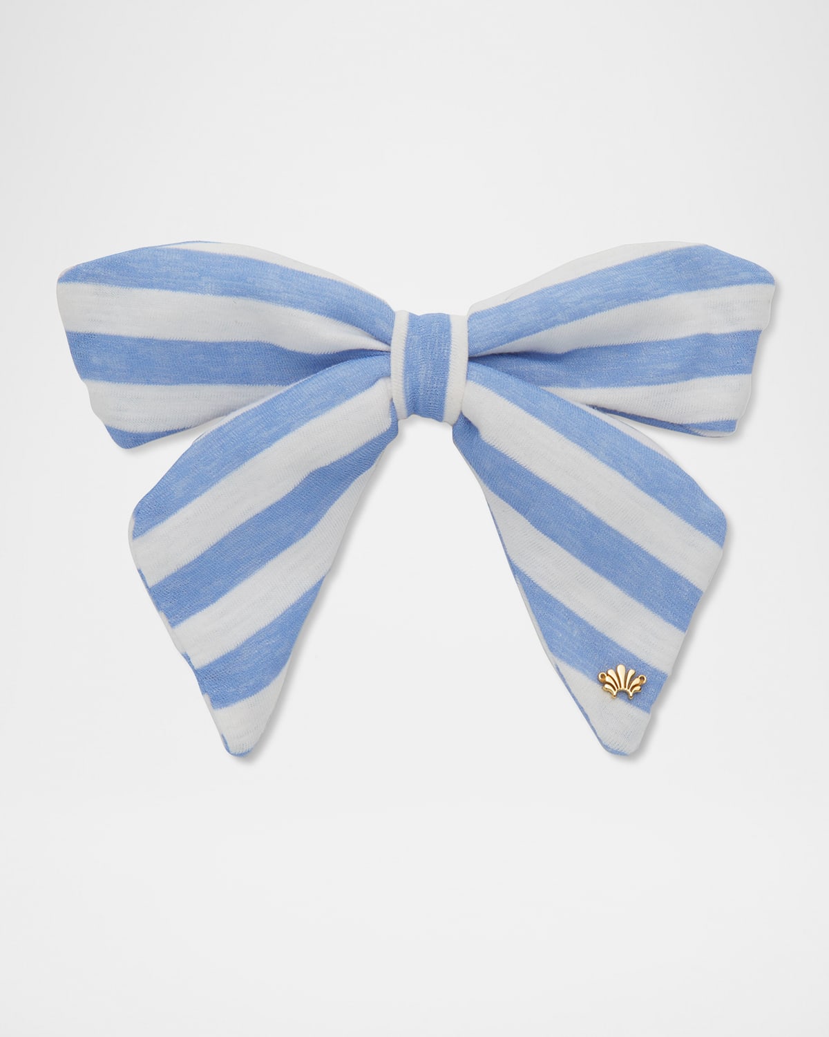 Lele Sadoughi Libby Linen Gauze Bow Barrette In Capri Stripe 999