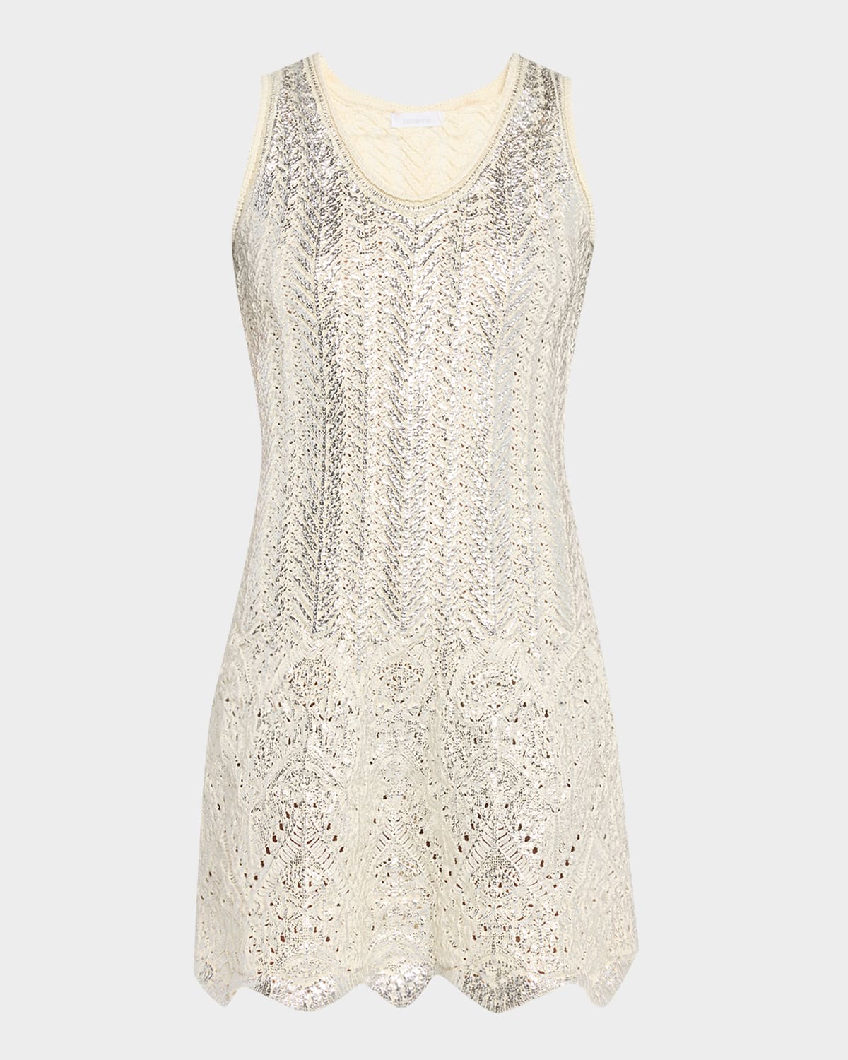 Metallic Knit Sleeveless Mini Dress